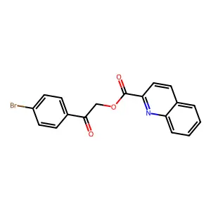 2-(4-Bromophenyl)-2-oxoethyl quinoline-2-carboxylate structure