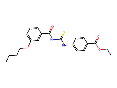 Ethyl 4-({[(3-butoxyphenyl)carbonyl]carbamothioyl}amino)benzoate structure