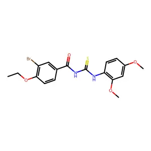 3-bromo-N-[(2,4-dimethoxyphenyl)carbamothioyl]-4-ethoxybenzamide structure