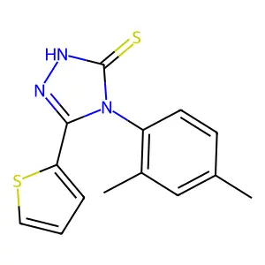 4-(2,4-dimethylphenyl)-5-(thiophen-2-yl)-4H-1,2,4-triazole-3-thiol structure