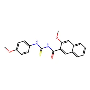 3-methoxy-N-[(4-methoxyphenyl)carbamothioyl]naphthalene-2-carboxamide structure
