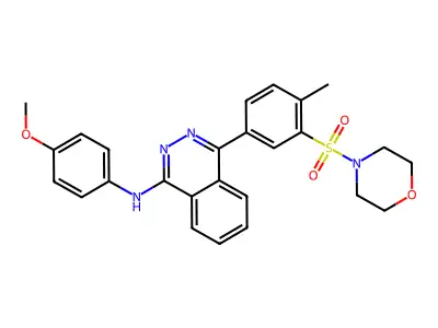 N-(4-methoxyphenyl)-4-(4-methyl-3-morpholin-4-ylsulfonylphenyl)phthalazin-1-amine structure