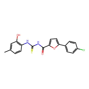 5-(4-chlorophenyl)-N-[(2-hydroxy-4-methylphenyl)carbamothioyl]furan-2-carboxamide structure