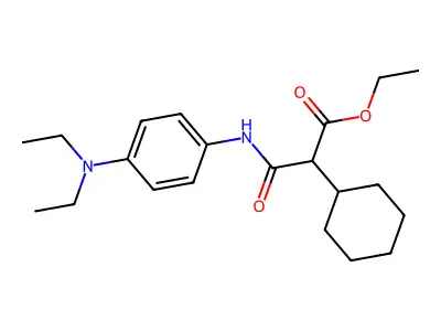 Ethyl 2-cyclohexyl-3-{[4-(diethylamino)phenyl]amino}-3-oxopropanoate structure