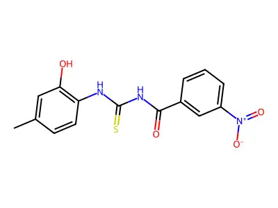 N-[(2-hydroxy-4-methylphenyl)carbamothioyl]-3-nitrobenzamide structure