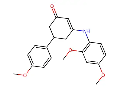3-[(2,4-Dimethoxyphenyl)amino]-5-(4-methoxyphenyl)cyclohex-2-en-1-one structure