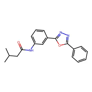 3-methyl-N-[3-(5-phenyl-1,3,4-oxadiazol-2-yl)phenyl]butanamide structure