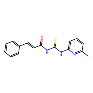 (E)-N-[(6-methylpyridin-2-yl)carbamothioyl]-3-phenylprop-2-enamide structure