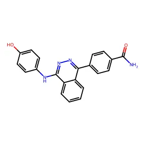 4-{4-[(4-Hydroxyphenyl)amino]phthalazin-1-yl}benzamide structure