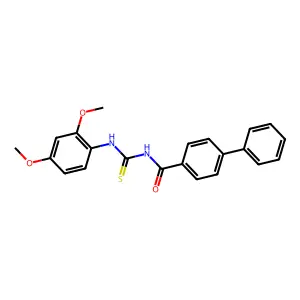 N-([1,1'-biphenyl]-4-ylcarbonyl)-N'-(2,4-dimethoxyphenyl)thiourea structure