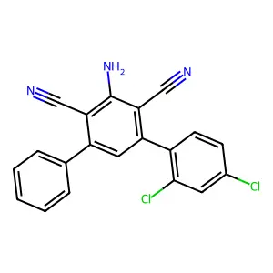 2-Amino-4-(2,4-dichlorophenyl)-6-phenylbenzene-1,3-dicarbonitrile structure