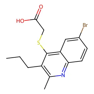 [(6-Bromo-2-methyl-3-propylquinolin-4-yl)sulfanyl]acetic acid structure