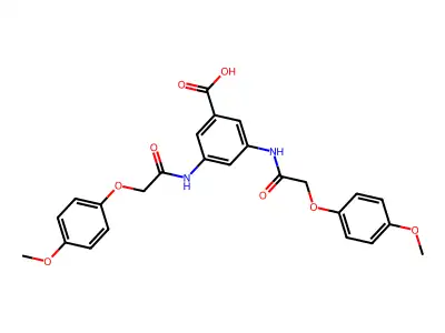 3,5-Bis{[(4-methoxyphenoxy)acetyl]amino}benzoic acid structure