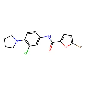 5-bromo-N-(3-chloro-4-pyrrolidin-1-ylphenyl)furan-2-carboxamide structure