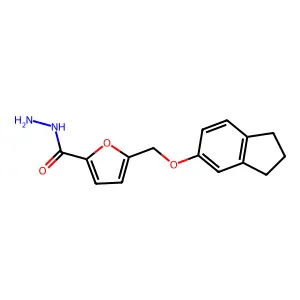 5-[(2,3-dihydro-1H-inden-5-yloxy)methyl]-2-furohydrazide structure