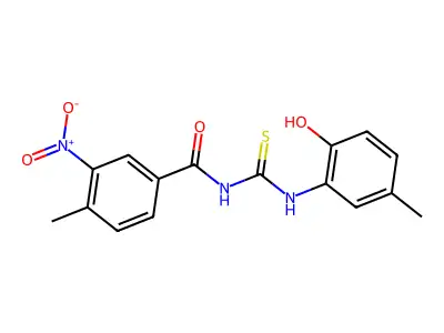 N-[(2-hydroxy-5-methylphenyl)carbamothioyl]-4-methyl-3-nitrobenzamide structure