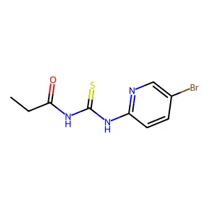 N-[(5-bromopyridin-2-yl)carbamothioyl]propanamide structure