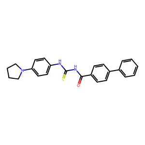 4-phenyl-N-[(4-pyrrolidin-1-ylphenyl)carbamothioyl]benzamide structure