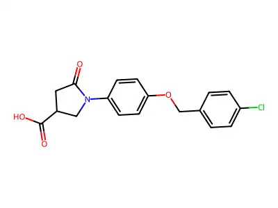 1-{4-[(4-Chlorobenzyl)oxy]phenyl}-5-oxopyrrolidine-3-carboxylic acid structure