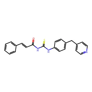 (E)-3-phenyl-N-[[4-(pyridin-4-ylmethyl)phenyl]carbamothioyl]prop-2-enamide structure