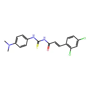 (2E)-3-(2,4-dichlorophenyl)-N-{[4-(dimethylamino)phenyl]carbamothioyl}prop-2-enamide structure