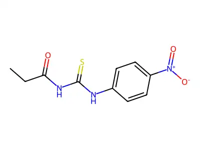 N-[(4-nitrophenyl)carbamothioyl]propanamide structure