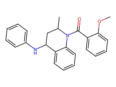 (4-anilino-2-methyl-3,4-dihydro-2H-quinolin-1-yl)-(2-methoxyphenyl)methanone structure