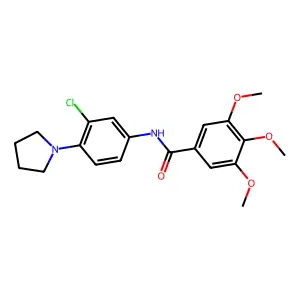 N-[3-chloro-4-(pyrrolidin-1-yl)phenyl]-3,4,5-trimethoxybenzamide structure