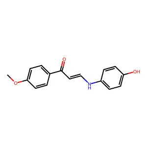(E)-3-(4-hydroxyanilino)-1-(4-methoxyphenyl)prop-2-en-1-one structure
