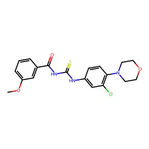 N-[(3-chloro-4-morpholin-4-ylphenyl)carbamothioyl]-3-methoxybenzamide structure