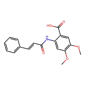 4,5-dimethoxy-2-[[(E)-3-phenylprop-2-enoyl]amino]benzoic acid structure
