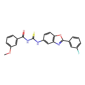 N-{[2-(3-fluorophenyl)-1,3-benzoxazol-5-yl]carbamothioyl}-3-methoxybenzamide structure