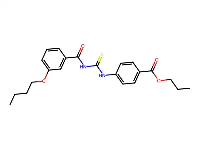 Propyl 4-({[(3-butoxyphenyl)carbonyl]carbamothioyl}amino)benzoate structure