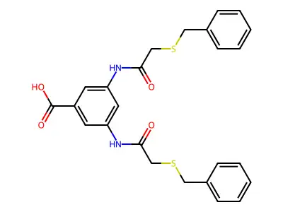 3,5-Bis(2-(benzylthio)acetamido)benzoic acid structure
