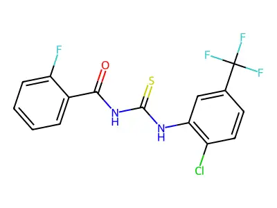 N-[[2-chloro-5-(trifluoromethyl)phenyl]carbamothioyl]-2-fluorobenzamide structure