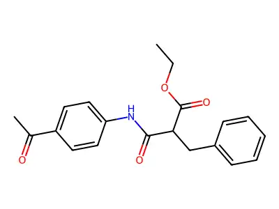 Ethyl 3-[(4-acetylphenyl)amino]-2-benzyl-3-oxopropanoate structure