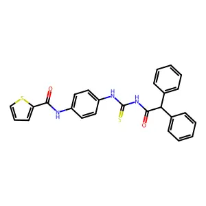 N-(4-{[(diphenylacetyl)carbamothioyl]amino}phenyl)thiophene-2-carboxamide structure