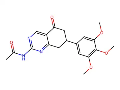 N-[5-oxo-7-(3,4,5-trimethoxyphenyl)-5,6,7,8-tetrahydroquinazolin-2-yl]acetamide structure