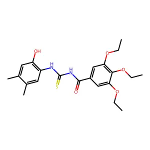 3,4,5-triethoxy-N-[(2-hydroxy-4,5-dimethylphenyl)carbamothioyl]benzamide structure