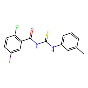 2-chloro-5-iodo-N-[(3-methylphenyl)carbamothioyl]benzamide structure