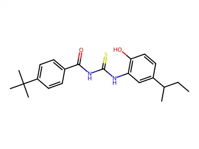 N-{[5-(butan-2-yl)-2-hydroxyphenyl]carbamothioyl}-4-tert-butylbenzamide structure