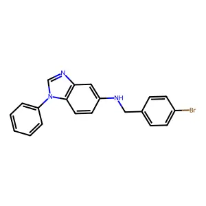 N-[(4-bromophenyl)methyl]-1-phenylbenzimidazol-5-amine structure