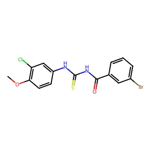 3-bromo-N-[(3-chloro-4-methoxyphenyl)carbamothioyl]benzamide structure