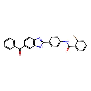 N-[4-(5-benzoyl-1H-benzimidazol-2-yl)phenyl]-2-bromobenzamide structure