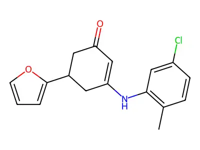 3-(5-Chloro-2-methylanilino)-5-(furan-2-yl)cyclohex-2-en-1-one structure