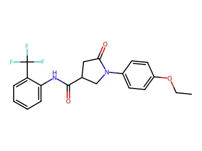 1-(4-ethoxyphenyl)-5-oxo-N-[2-(trifluoromethyl)phenyl]pyrrolidine-3-carboxamide structure