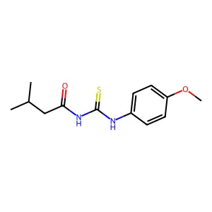 N-(4-methoxyphenyl)-N'-(3-methylbutanoyl)thiourea structure