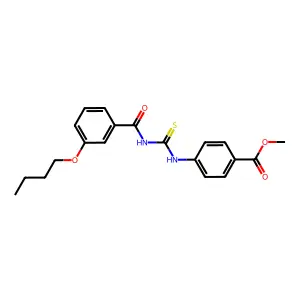 Methyl 4-({[(3-butoxyphenyl)carbonyl]carbamothioyl}amino)benzoate structure