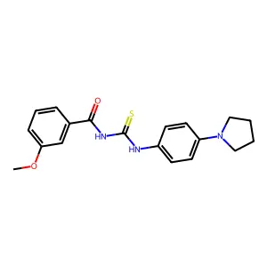 3-methoxy-N-[(4-pyrrolidin-1-ylphenyl)carbamothioyl]benzamide structure
