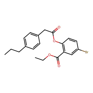 Ethyl 5-bromo-2-{[(4-propylphenyl)acetyl]oxy}benzoate structure